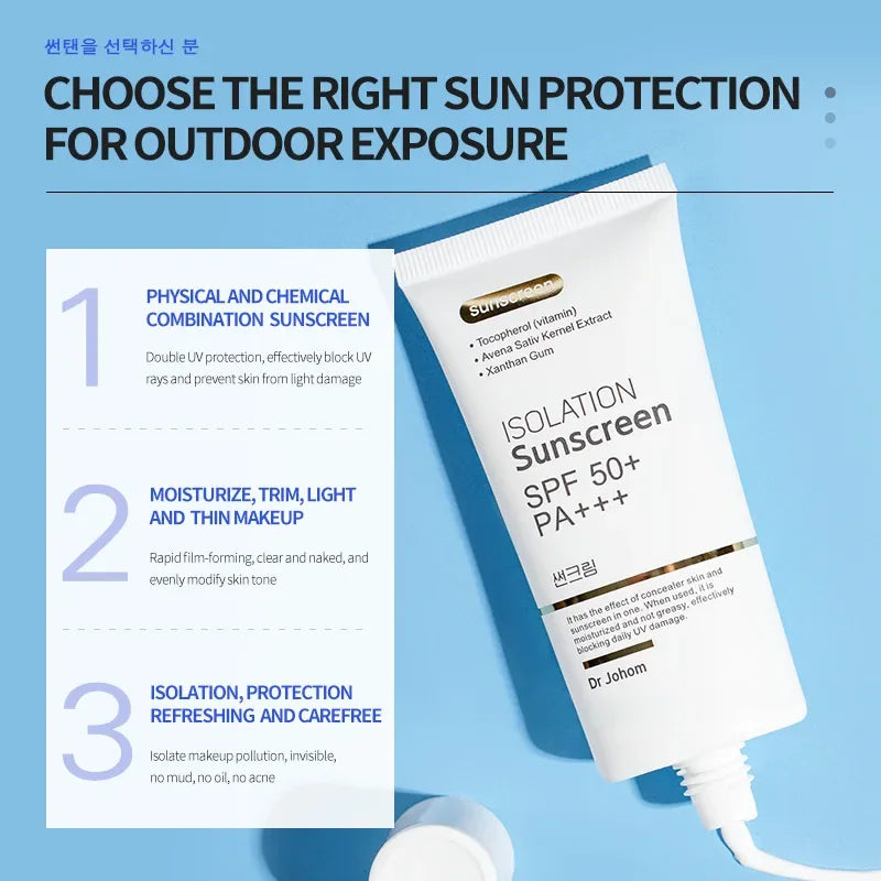 Crème solaire SPF 50+ longue durée et imperméable, hydratante, non collante, résistante aux ultraviolets, pour le visage et le corps - JOUVENCE COREENNE