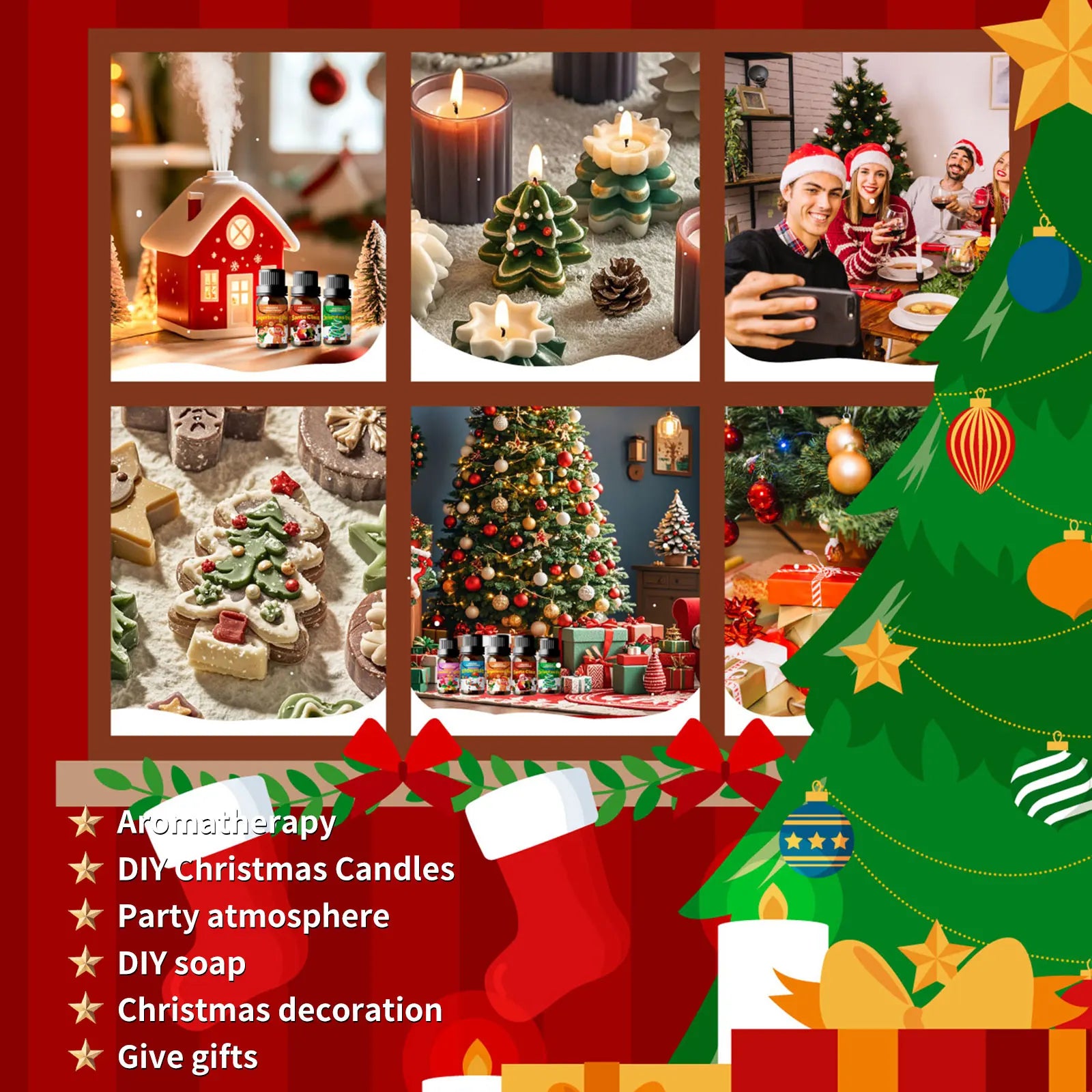 Huile essentielle de renne 10 ml Parfum de Noël Cadeau de Noël Fabrication de bougies de Noël Soins de la peau Diffuseur de Noël - JOUVENCE COREENNE