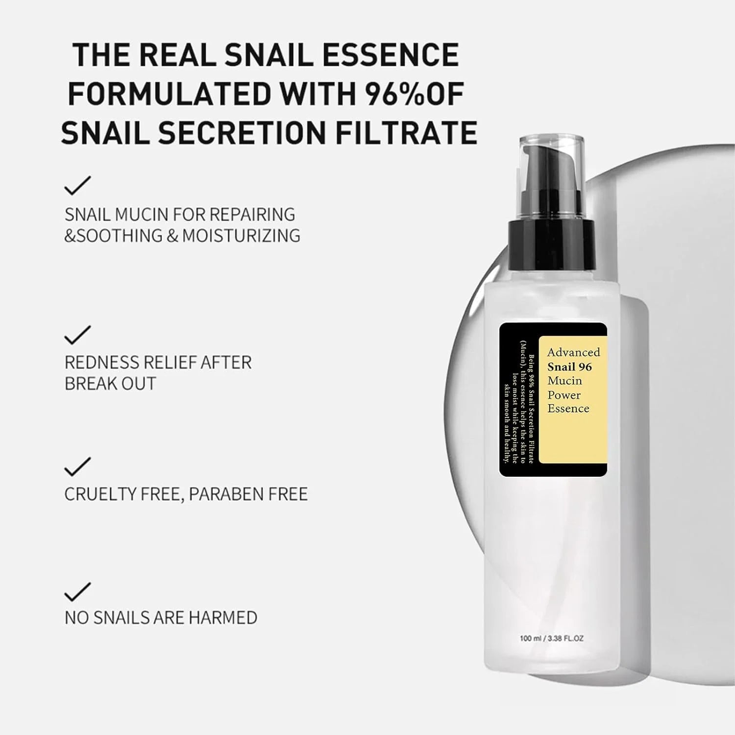 Essence réparatrice avancée COSRX à la mucine d'escargot à 96 % 100 ml, - JOUVENCE COREENNE