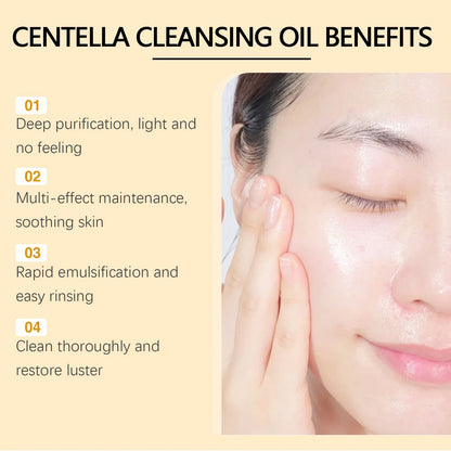 EELHOE Facial Cleansing Oil Centella Asiatica Skin Care for Sensitive Skin Barrier Repair Deep Skin Cleansing Makeup Remover Oil