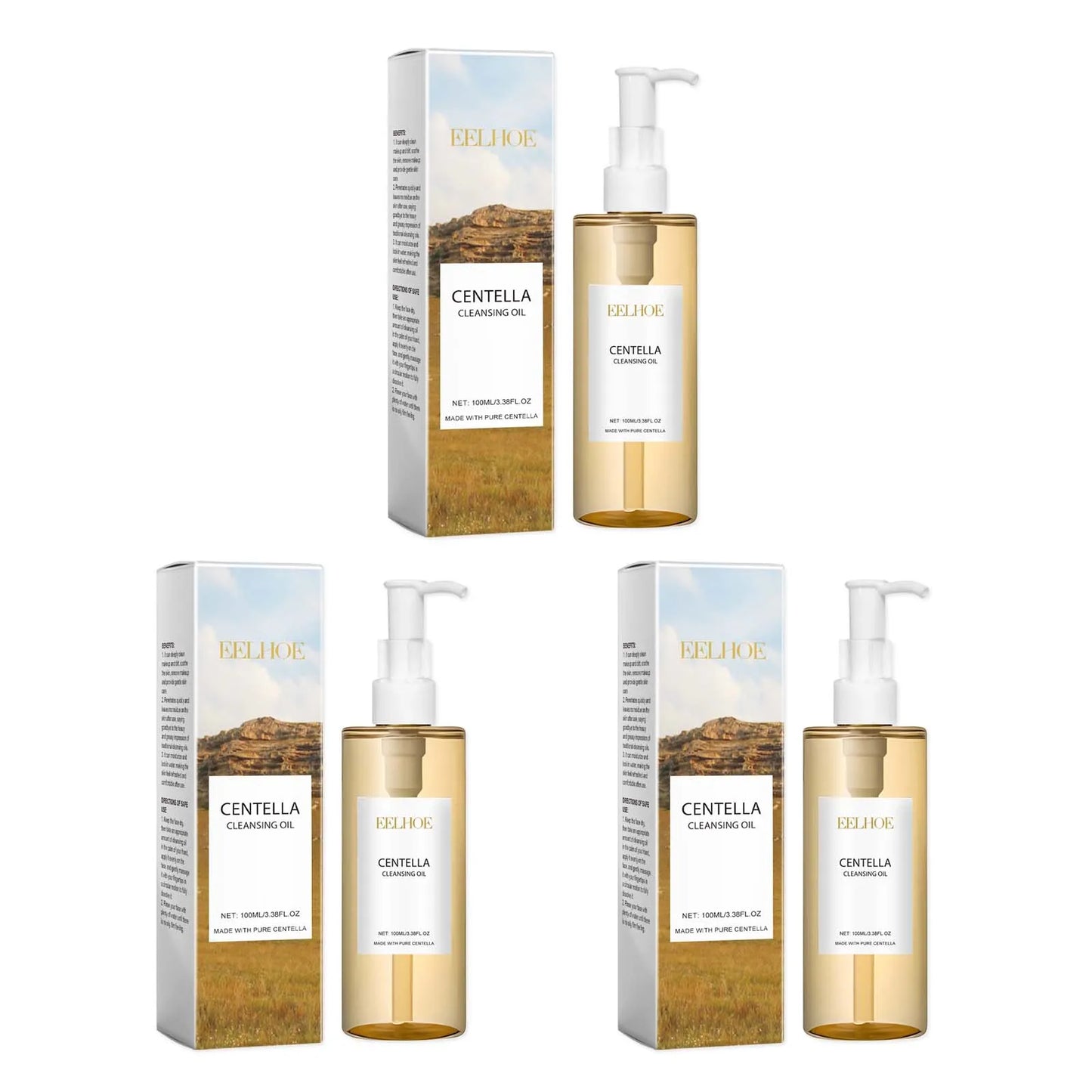 EELHOE Facial Cleansing Oil Centella Asiatica Skin Care for Sensitive Skin Barrier Repair Deep Skin Cleansing Makeup Remover Oil